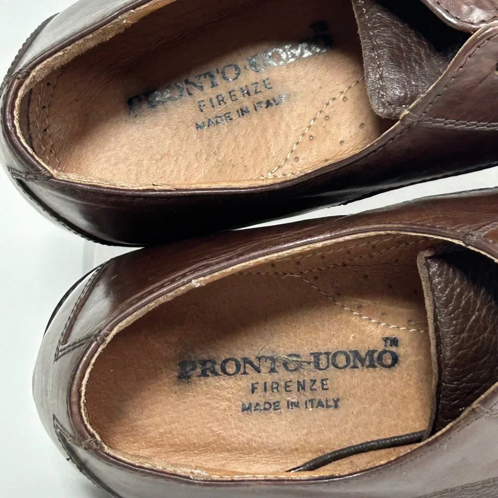 Bruno Magli Mens Dark Brown Leather Cap Toe Oxford Shoes Made in Italy 4388 9.5‎